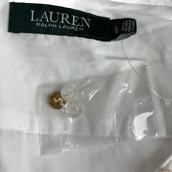NWOT Lauren Ralph Lauren Ruffle Blouse White K68 - Picture 5 of 8